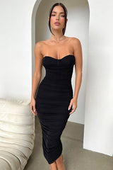 Pearla Midi Dress - Black