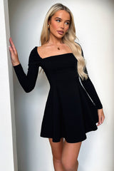 Tabitha Long Sleeve Mini Dress - Black
