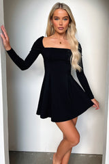 Tabitha Long Sleeve Mini Dress - Black