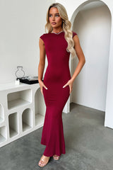 Theodore Backless Maxi Dress - Burgundy
