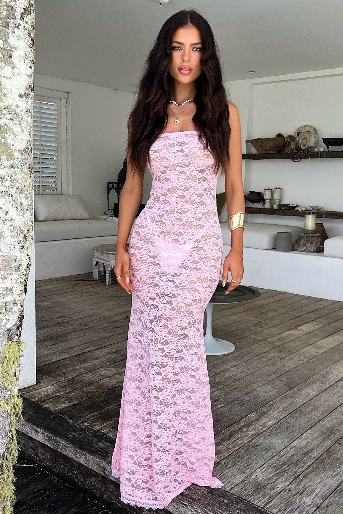 Veradi Maxi Dress - Baby Pink