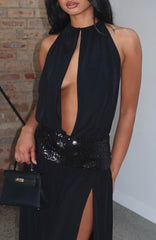 Always Evolving Halter Midi Dress Black