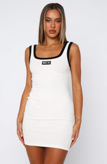 Our Own Way Ribbed Mini Dress White