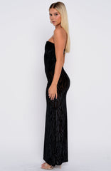 Running The Show Strapless Maxi Dress Black